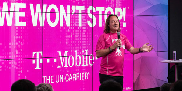 T-Mobile CEO John Legere presenting on stage